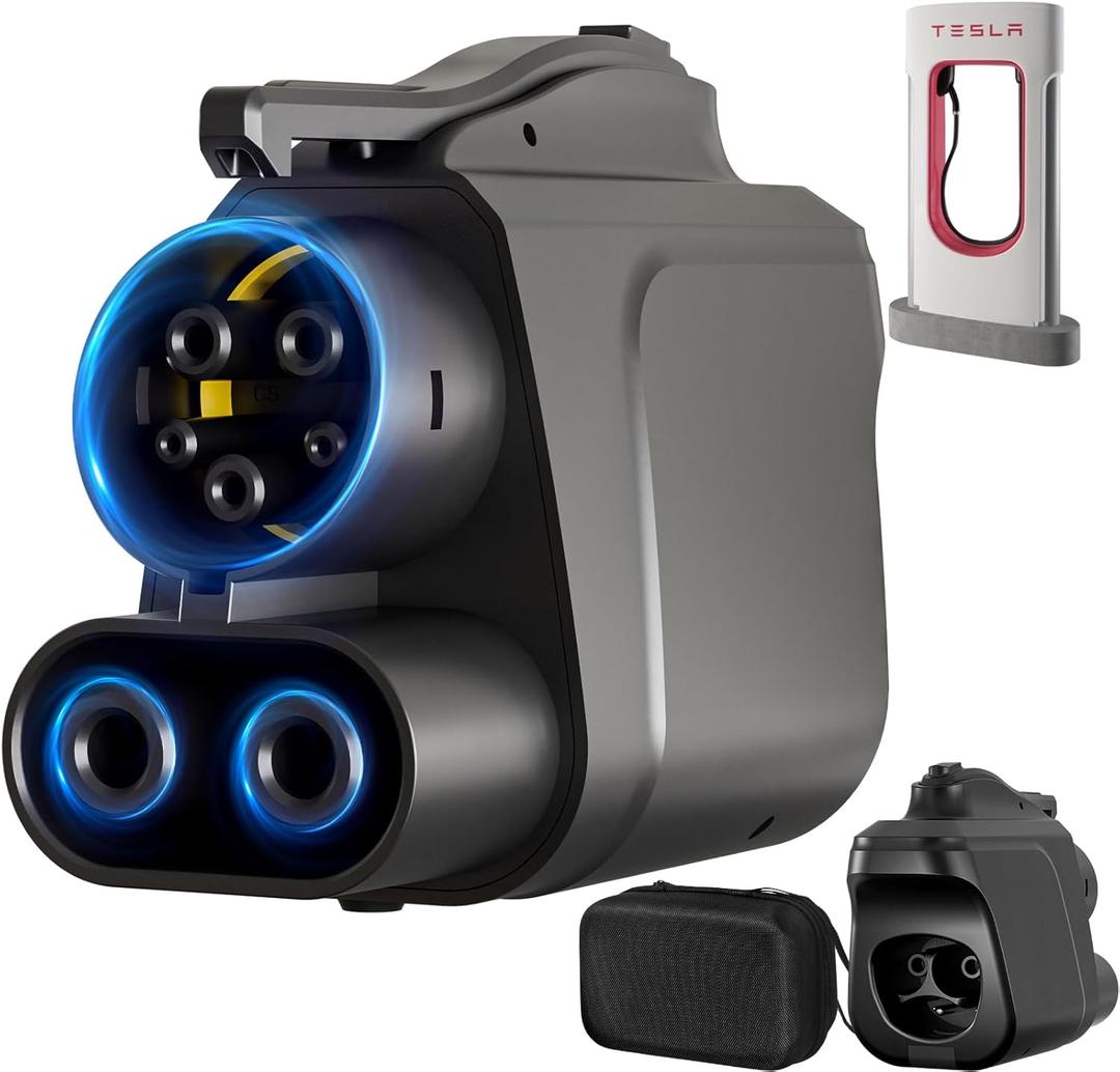 NACS to CCS1 Adapter: Fast Charge NACS DC Adapter Tesla Supercharger Max 500A 1000V, Electric Vehicle Tesla Charging Adapters for Ford|GM EVs|Volvo|Polestar|Mustang