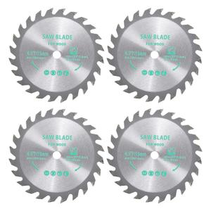 4pcs Circular Saw Blade - [4-1/2 Inch x 24 Teeth x 3/8 Inch Arbor] Tungsten Carbide Tipped Table Miter Saw Blades for Wood Aluminum Soft Metal Use | Silver Tone