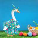 Easter Bunny Themed Cute Pattern Goose Outfit 23in High for Cement Plastic Outdoor Statue Garden Goose Costume