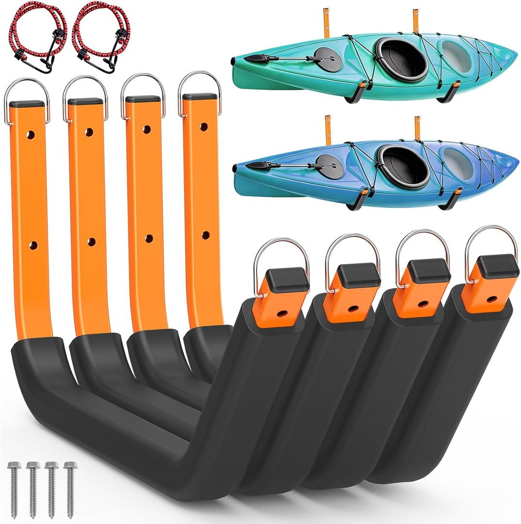 Large Kayak Storage Rack, 26 Inch Wall Mount Canoe Hanger, 4Pack