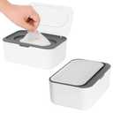2 Pack Wipes Dispenser, Wipe Holder for Baby & Adult, Seposeve Refillable Wipe Container, Keeps Wipes Fresh, One-Handed Operation. Non-Slip, Easy Open/Close Wipes Pouch Case (2 Grey)