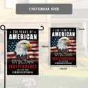 American Flag 5X8 Ft, Multipurpose Heavy Duty US Flag, 4 Brass Grommets Banner 250 Years of Independence Yard Sign Eagle Design 4th of July Double-Sided Waterproof Flag 12x18 Inch