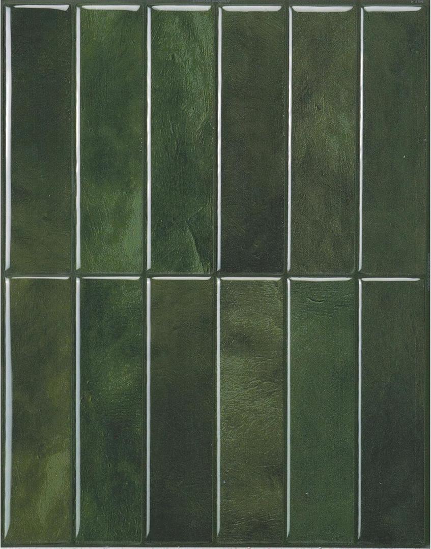 Smart Tiles SMART TILES Peel and Stick Backsplash - 5 Sheets of 11.43'' x 9'' - 3D Adhesive Peel and Stick Tile Backsplash for Kitchen, Bathroom, Wall Tile, Sefrou Green