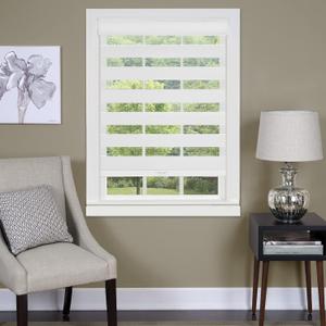 Cordless Celestial Sheer Double-Layered Roller Shade, 32 x 72 in, White