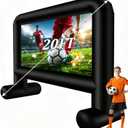 Inflatable Projector Screen Outdoor, 20FT Blow up Movie Screen Support Front & Rear Projection for Backyard Outdoor Movie Night Barbecue Pool Party with Blower and Carry Bag