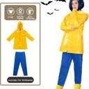Costume Adult Women Yellow Raincoat and Blue Pants Costume Set Halloween Cosplay Accessories Merchandise M (65-68.9inches/165-175cm) 
