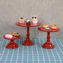 3 Pcs Metal Cake Stand Set 8/10/12 inch Dessert Table Display Perfect for Baby Shower Wedding Birthday (Red)