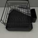 Kitsure Dish Drying Rack for Kitchen Counter, Stainless Steel Sink Organization and Storage Essentials with Cutlery Holder, Home and Appartment Decor, 12''W x 15.5''L, Black, 12''w X 15.5''l - 1 Tier