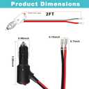 SPARKING 12Volt Replacement Cigarette Lighter Male Plug with On Off Switch - 2FT 12V Fused 15amp Cigarette Male Plug with 16AWG Lead, 12V DC Car Plug for Car Cooler,Cb Radio, Air Compressor