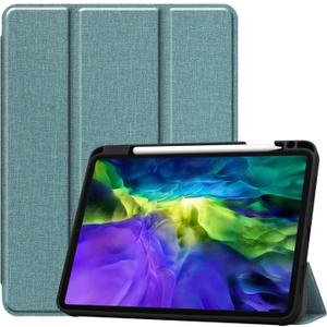 Tablet Cover for Apple iPad Pro 11 1st 2nd 3rd 4th(2018 2020 2021 2022 Release),Folio Stand Lightweight Sleep/Wake Up Leather Case for Apple iPad Pro 11 Gen 1 2 3 4 11" (JTPU-Dark Green)