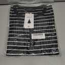 ZESICA Womens Long Sleeve Striped Shirts V Neck Button Up Sweater Casual Loose Basic Tops Trendy Spring Clothes (M)