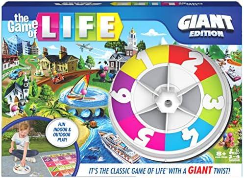 The Game of Life, Giant Edition Family Board Game Indoor/Outdoor Fun Game with Big Oversized Gameboard Cards Spinner, for Adults and Kids Ages 8 and up