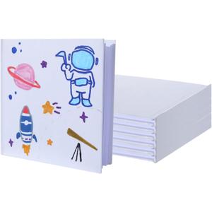 6 Pack Hardcover Blank Book,5x5 Inch Unlined Sketchbook Journal - 18 Sheets/36 Pages Each, Bulk Pack of White Hardcover Blank Books for Writing, Drawing Make Your Own Book, Multi-Purpose for Students & Adults