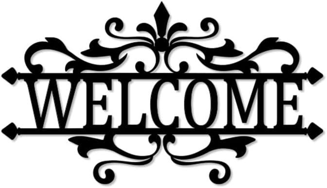 Welcome 148 Inch Sign for Front Door, Front Door Decoration, Welcome Cutout Letters Hanging Wall Art for Home, House Number Plate.