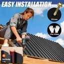 Brakki Metal Roofing Panels 10pcs 55.7 ft, Corrugated Roof Panels, Black | L45.28"xW17.72", Galvanized Steel, with Screw, Heavy Duty Metal Siding, Suitable for Garages Chicken Coop Shed Stables Patio