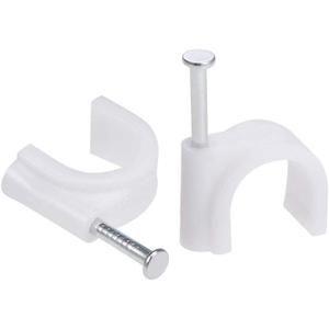 uxcell 12mm Cable Wire Clips Nail-in Wire Nail Clamps Cord Organizer Tie Holder 100pcs