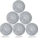 Kesywale 6PCS Decorative Balls Set 2.4 Inches/ 6cm Small Mosaic Spheres Glass Orbs Decorative Balls for Centerpiece Bowls Vases Fillers Dining Coffee Table Wedding Party Decor (Silver White)