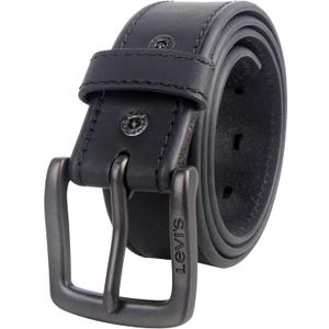 Levi's mens Black Leather Belt - Casual Design for Jeans Or Everyday Wear (Medium (34-36))