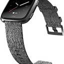 Fitbit Versa Special Edition Smart Watch, Charcoal Woven, One Size (S & L Bands Included)