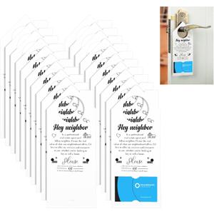Geyoga 50 Pack Hey Neighbor Real Estate Agent Door Hangers with Business Card Design Open House Supplies Real Estate Agent Door Hanger for Home Dorm Office Supplies, 3 x 8 Inch(White)