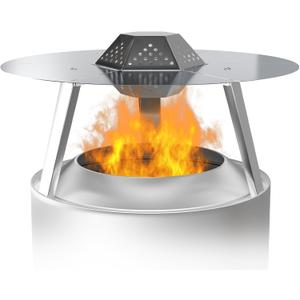 Heat Deflector for Solo Stove Bonfire 19.5",304 Stainless Steel Heat Diffuser with Handle&Legs,Heat Radiation for Wider Warmth Area,Compatible with Bonfire 19.5"Outdoor Fire Pits,for Camping,Backyard