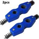 2PCS 4 in 1 Copper Tube Cleaner Battery Terminal Brush Dual Head Battery Wire Brush Deburring Inner Outer Brush Rust Removal Brush for Air Conditioner Water Heater Ducts Copper Tube Cleaning