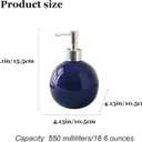 18 Oz Ceramic Soap Dispenser with Rust Proof Pump,Ball Shaped Decorative Modern Minimalist Refillable Hand Lotion Pump Bottle,Hand Soap Dish Soap Dispenser for Kitchen Bathroom (Color 10)