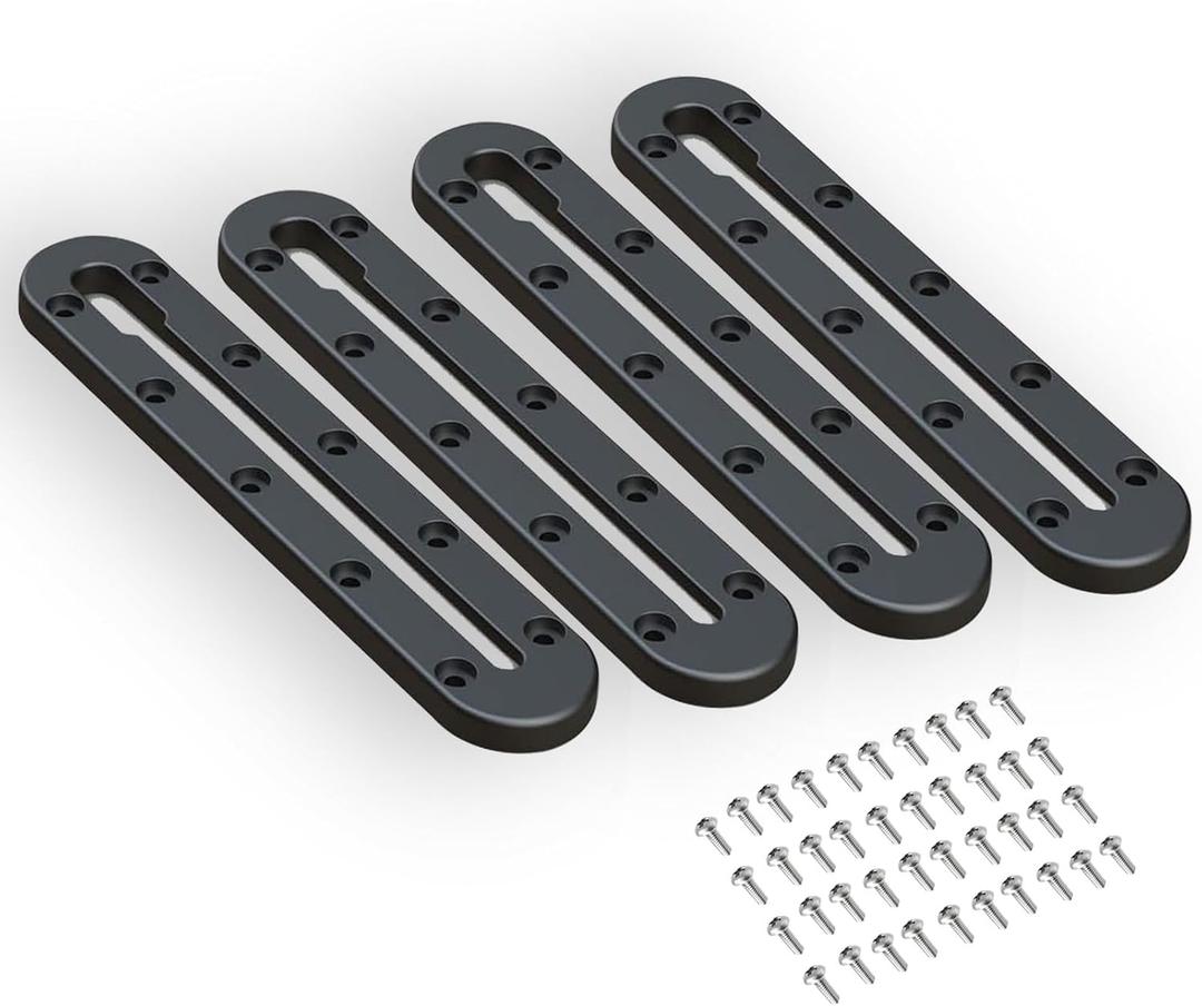Kayak Track Rail - Low Profile Design for Fishing Rod,Cup Holders and Paddle Holders | High-Strength Nylon & Stainless Steel 304 | Kayak Accessories Mount Track & Rail System for Kayak