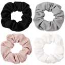 Scrunchies Hair Ties Scrunchy for Women Girls Cute Hairties for Thick Curl Hair No Crease Hair Accessories Soft Ropes Ponytail Holder No Hurt Your Hair 4FBHHCQ-001