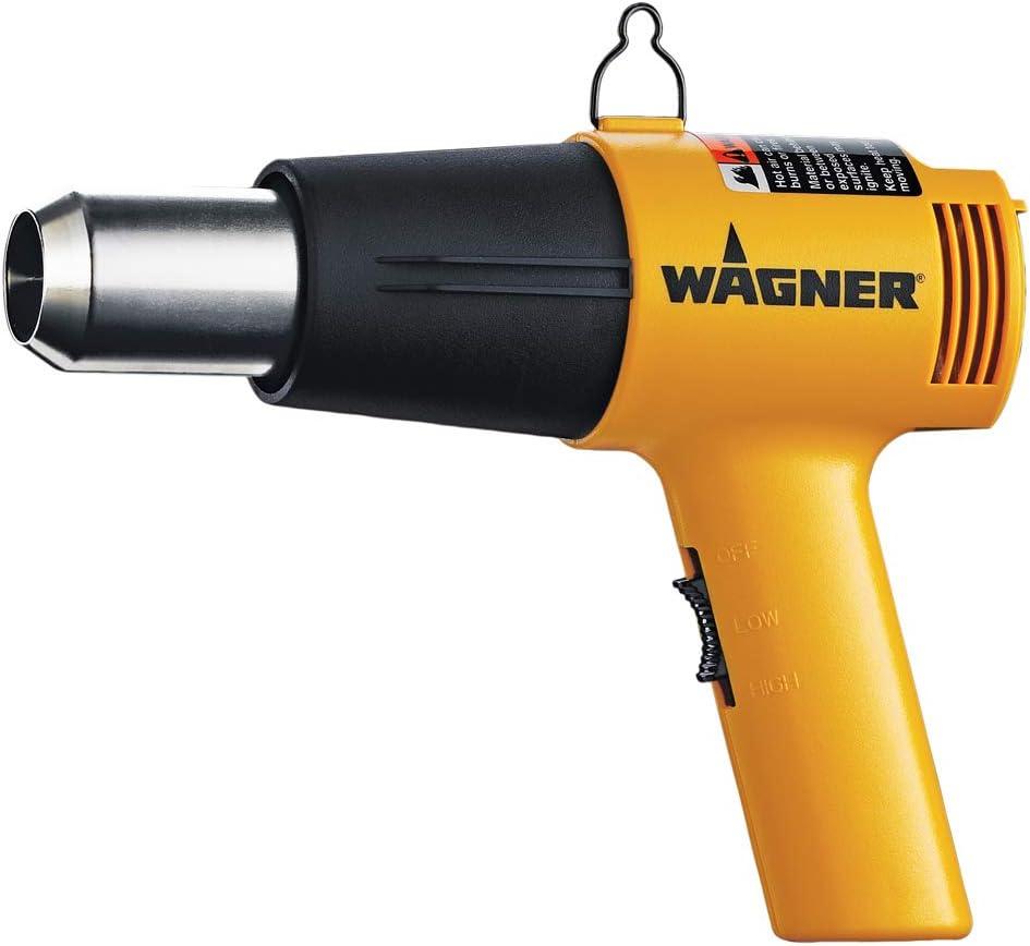 Wagner Spraytech 0503008 HT1000 Heat Gun, 2 Temp Settings 750F & 1000F, Great for Soften Paint, Caulking, Adhesive, Putty Removal, Shrink Wrap, Bend Plastic Pipes, Loosen Rusted Nuts Bolts, Yellow