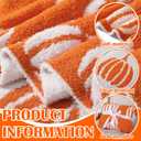 Fall Throw Blankets and Pillow Set Include Pumpkin Double Sided Flannel Blanket 50 x 60 Inch and Pumpkin Plush Throw Pillows Cushion for Couch Sofa Bed Home Decorations (White and Orange)