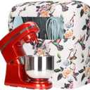 KitchenAid Mixer Cover,Kitchen Stand Mixer Cover Compatible with 5-8 Quart KitchenAid Hamilton Mixers,Polyester Quilted Cover with Pockets,Stand Mixer Accessories (1 Rose Print)