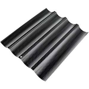 Nonstick Perforated French Bread Baking Pan Carbon Steel French Pan Bread 4 Wave Loaves Loaf Bake Mold Kitchen Tray