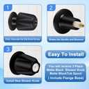 Matte Black Bath Tub Spout Shower Trim Kit, with 3 Shower Knob, Compatible with Price/Pfister Verve Tub/Shower Faucet Handle Set, for 1/2'' Pipe MALE Thread Connection, 3/4'' IPS Pipe Inside Thread