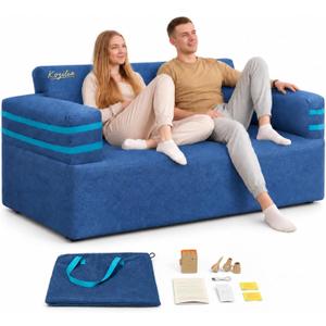 Inflatable Couch, 2Person Loveseat, Furniture-Style Sofa Look and Feel, Full