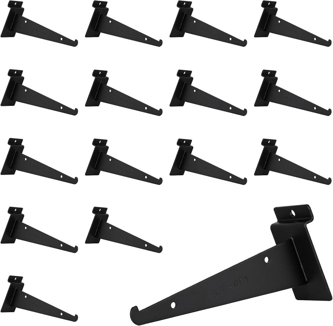 6 Inch Slatwall Shelf Bracket, Slatwall Accessories, Heavy Duty Slat Wall Shelf Bracket with Lip for Garage and Retail Display(16PC )