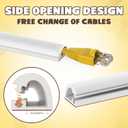 UOMTFAI Wall Cord Hider 196 Inch, Self Adhesive Cable Hider Cord Cover for Wires, Flexible Wire Cover Cable Raceway for Cord Management W0.59 H0.39in White