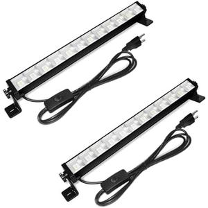 2 Pack 40W LED Shop Lights,6000K 4800LM Daylight White Garage Light with 6.5FT Power Cord & Switch,Plug in LED Work Light for Garage, Workshop,Yard