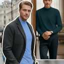 10 Pack Mens Big and Tall Mock Turtleneck Shirts Basic Tops Multipack (4X-Large, Sky Blue, Pumpkin, Dark Green, Green, Burgundy, Light Mixed Gray, Yellow, Khaki, Dark Purple, Black)