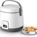 TLOG Mini Rice Cooker 2-Cup Uncooked(4-Cup cooked), Healthy Non-stick Coating 1.2L Small Rice Maker for 1-3 People, Portable Travel Fast Cooker with Steam Tray, Rice Maker for Grains, White Rice, Oatmeal, Veggies