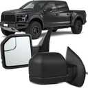 OCPTY Tow Mirrors Power Left Driver Right Passenger Side Pair Of Towing Mirrors Fit For 2015-2020 For F150 Pickup Truck With Temperature Sensor Manual Folding