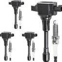 Set of 4 Ignition Coil Pack & Spark Plugs 2.5L Compatible with Nissan Altima 2013 2014 2015 2016 2017 2018, Rogue 2014 2015 2016 2017 2018 2019 2020, Replaces # UF549 C1696