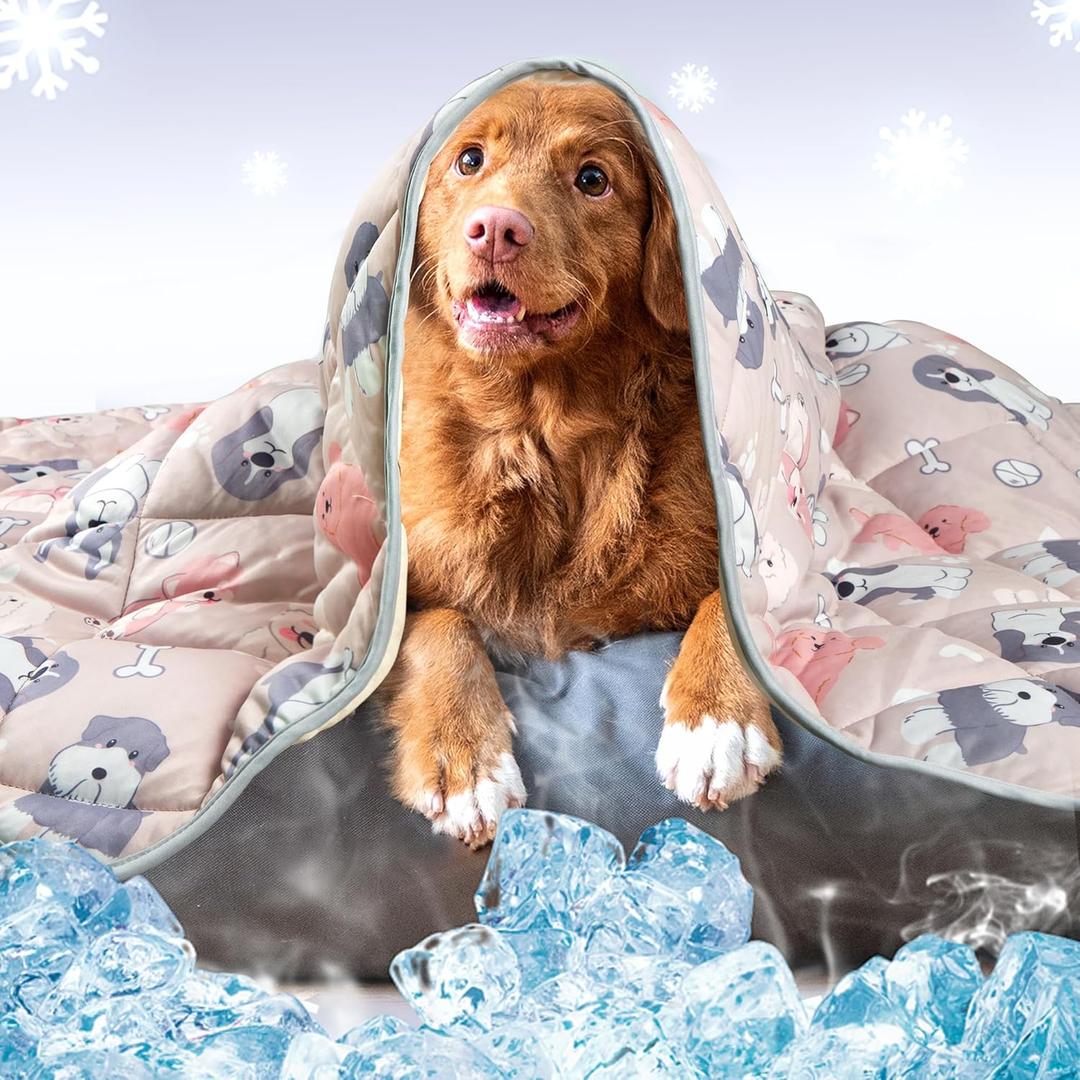 Leekalos Dog Cooling Mat,Pet Cooling Pads for Dogs Blanket,Summer Cooling Bed for Cats Blanket,Portable Pet Cooling Cushion for Home & Outdoor,Keep Cooling for Pets (Large(40"x55"), Puppy)