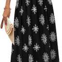 MCKOL Women Sleeveless Crewneck Ruched High Waisted Tank Long Sundress Wedding Guest Cocktail Boho Maxi Dress with Pockets (Black, M)