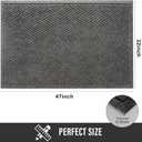 HIYARD Sturdy Front Door Mat, Absorbent Muddy Dirt Resist Welcome Door Mats Outdoor Indoor, Stain and Fade Resistant, Non-Slip Rubber Backing Low Profile Doormat for Entryway, 47×32, Grey
