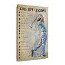 Vintage Golf Poster Quotes Wall Art Motivational Canvas Inspirational Pictures Print Art Education Golf Painting Decoration for Guys Christmas Gift Framed 16x24 inch(40x60cm)