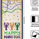 Happy Mardi Gras Kitchen Towels Set of 2 Soft Absorbent Purple Tea Towels Baking Cooking Wash Cloth Mardi Gras Decor Hand Dishtowels for Bathroom Kitchen Bar Beach Gym Spa Decor 14x28 Inch