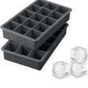 Tovolo Silicone Ice Cube Tray Charcoal Gray Pack of 2 BPA Free Ice Tray Mold for Coffee Drinks Cocktails, Dishwasher Safe Easy Release Perfect 1 Inch Cube Ice Tray for Whiskey Bourbon Spirits