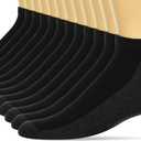 Hanes Men's Socks, X-Temp Cushioned No Show Socks, 12-Pack (Black)