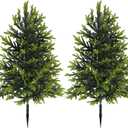17inch Small Christmas Tree, Artificial Plastic Christmas Trees with Spikes for Christmas Home Indoor Outdoor Decoration, 2pcs